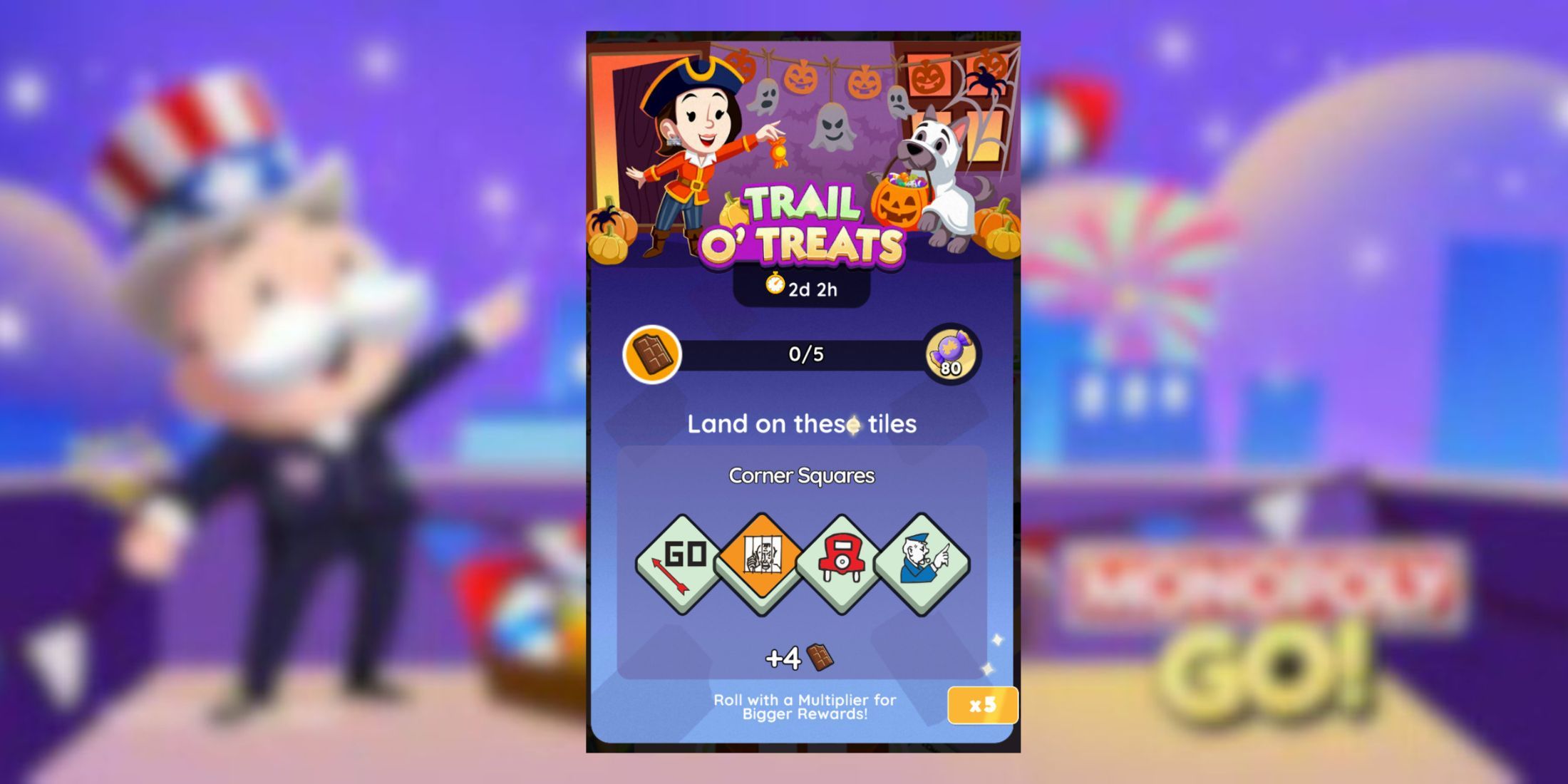 Trail O' Treats Monopoly GO 獎勵與里程碑