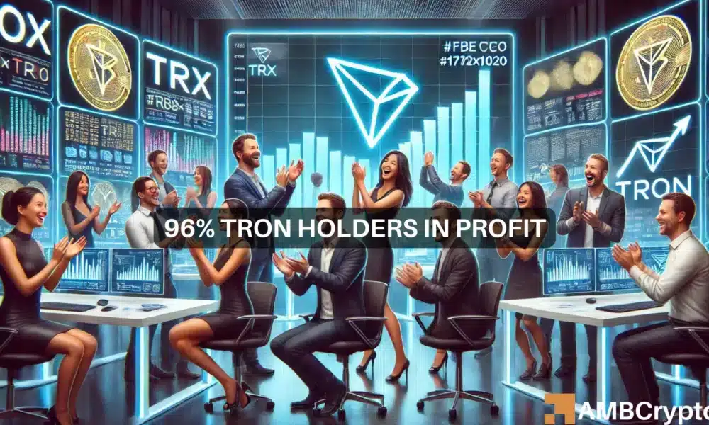 Tron [TRX] 大幅上漲，96% 的持有者看到利潤，鯨魚不斷積累