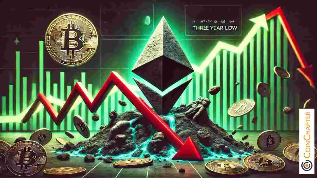 Ethereum (ETH) erreicht im Vergleich zu Bitcoin (BTC) ein 3-Jahres-Tief und steht vor einem anhaltenden Abwärtstrend