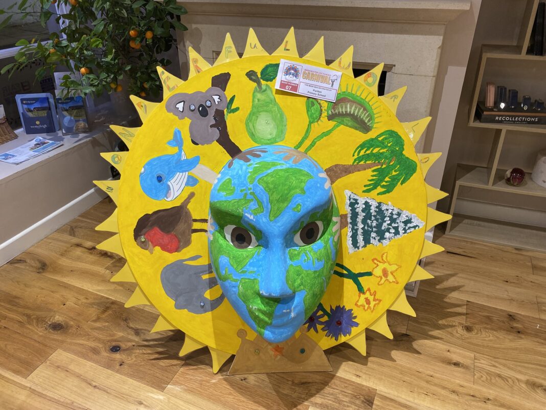 Mask Trail 2019: 25 large carnival masks, designed and decorated by local school children, have been placed on display in and around Bridgwater town centre in the run-up to Bridgwater Carnival