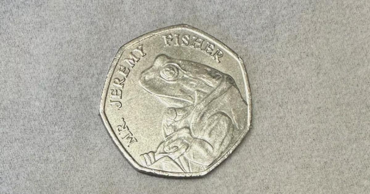 Rare Jeremy Fisher 50p coin being sold on eBay for 20,000 times its original face value