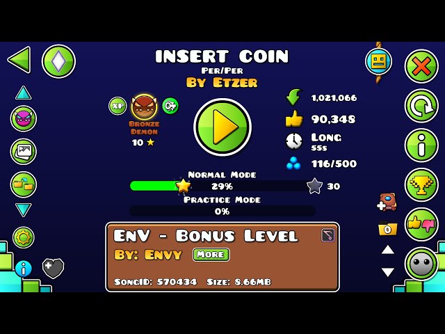 Getting __% On INSERT COIN By Etzer! [With Microphone!] | Geometry Dash 2.2