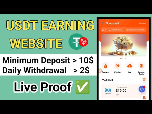 Usdt Earning Site || Usdt Shopping Site || Best Usdt Investment Website | New Usdt Mining Site #usdt