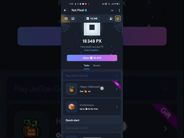 Not Pixel New Update | Instant 600 PX Token | Halloween Pumpkin boom blast | Sobai paben 🔥
