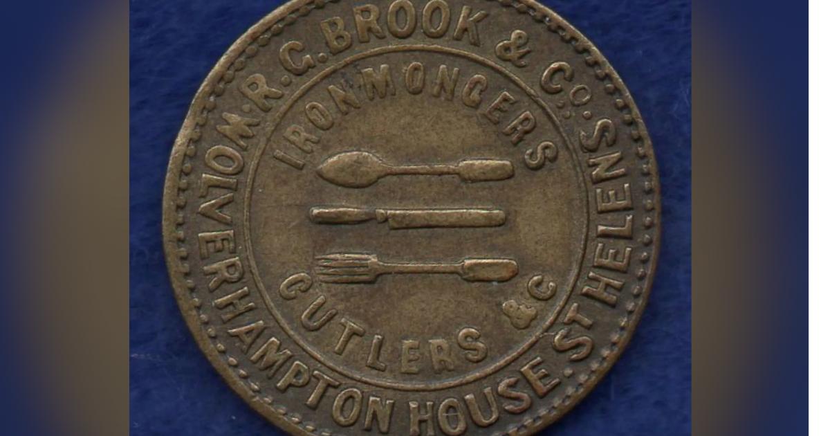 Ein St.-Helens-Hochrad-Token aus den 1870er-Jahren wird bei eBay für 75 £ verkauft