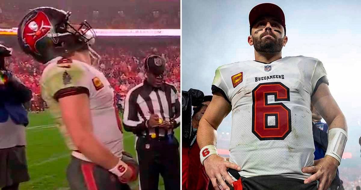 Baker Mayfields niedergeschlagene Reaktion auf den entscheidenden Münzwurfverlust gegen Patrick Mahomes schickt das Internet in die Krise