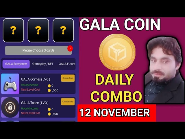 GALA COIN DAILY COMBO 12 NOVEMBER | GALACOIN COMBO TODAY | GALA COIN DAILY COMBO TODAY