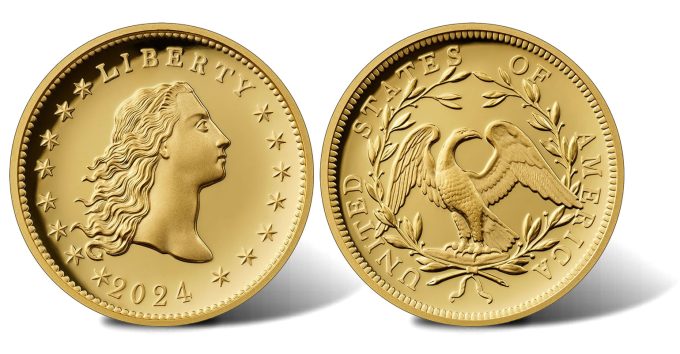 230th Anniversary Flowing Hair High Relief Gold Coin Released by the United States Mint