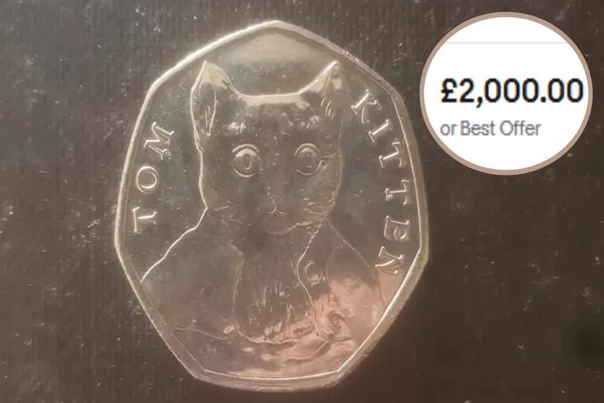 Une pièce rare de 50 pence Tom Kitten frappée en 2017 est mise en vente pour 2 000 £ dans le Suffolk