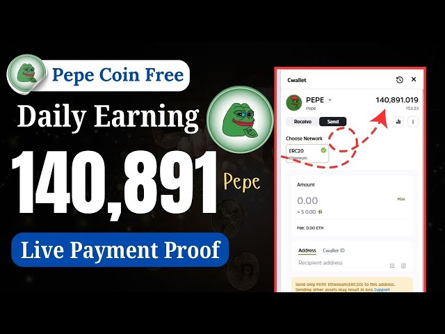 Pièce de monnaie Pepe | Gains de crypto-monnaie | 100K Pepe Coin Preuve de paiement en direct | Abider STV