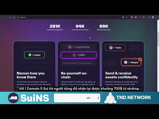 SUI 空投：SuiNS 推出 $NS 代币