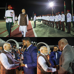 PM Modi Receives Special Welcome as He Arrives in Georgetown for India-CARICOM Summit