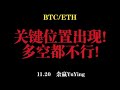 關鍵位置出現！多空都不行！ 11.20 比特幣以太坊行情分析！ ！ ！ BTC ETH LTC XRP EOS DOGE SHIB LINK SOL ATOM OKB FIL PEPE MEME