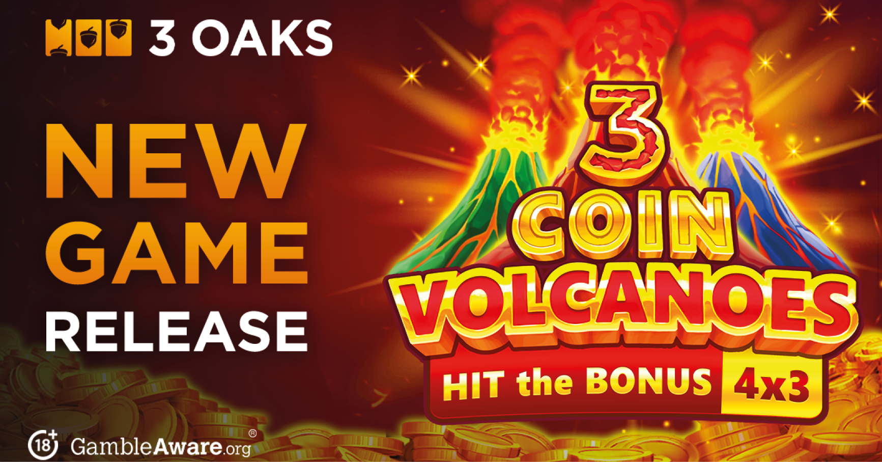 3 Oaks Gaming lance le titre le plus ambitieux à ce jour, 3 Coin Volcanoes