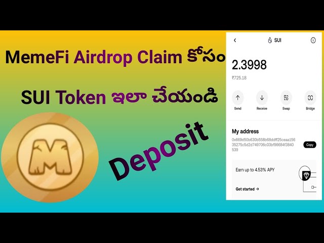 如何將 Sui 代幣從 Bybit 存入 Okx 錢包以獲取 Memefi 空投#earnmoney #telugu #money