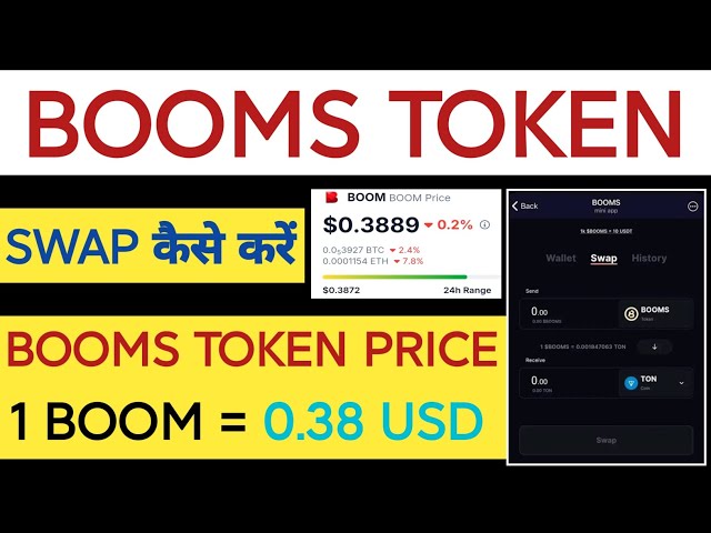 How to swap booms token to usdt || Booms token swap kaise kare || booms price :-  1 boom = 0.38 USDT