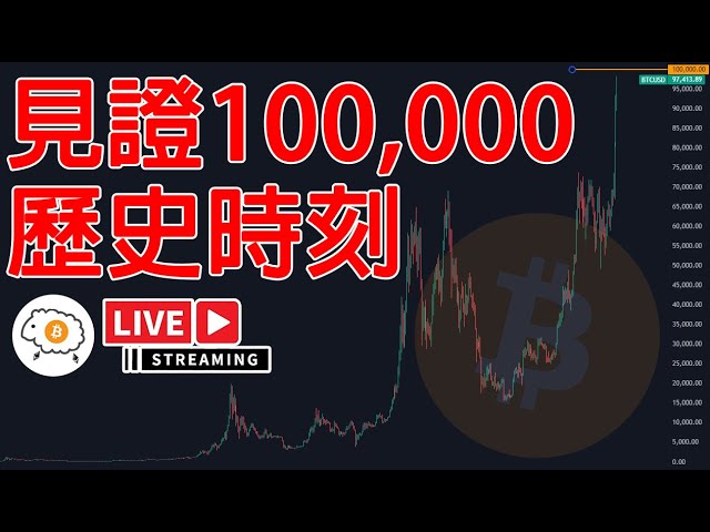 见证BTC突破100,000 历史性的一刻! 直播闲聊