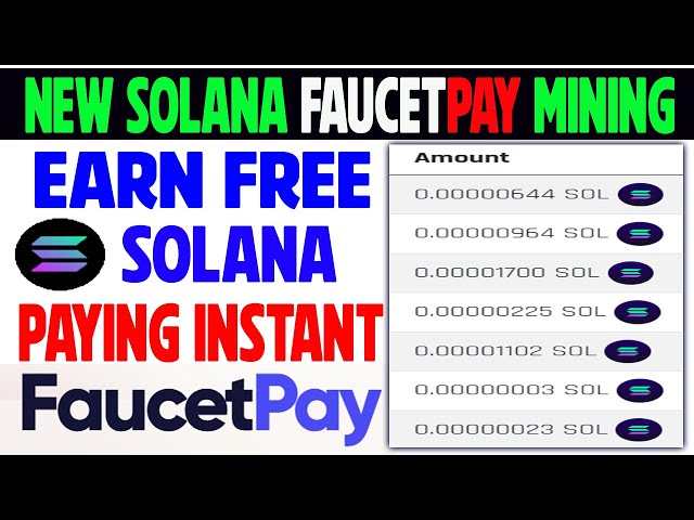 New Earn Solano Faucetpay Mining | Without Invest Earn | Earn Free Sol | Paying Faucetpay Wallet