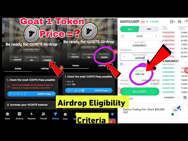 Goats Airdrop Update | Goat Airdrop Criteria |Token Conversion Ratio & Listing Price Revealed