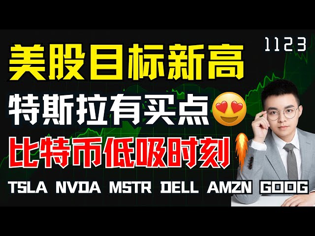 【TSLA】特斯拉又有買點，上車機會！比特幣難得回調，低吸時刻！美股目標新高，揚帆起航？本期股票TSLA NVDA COIN MSTR MARA GOOG AMZN DELL