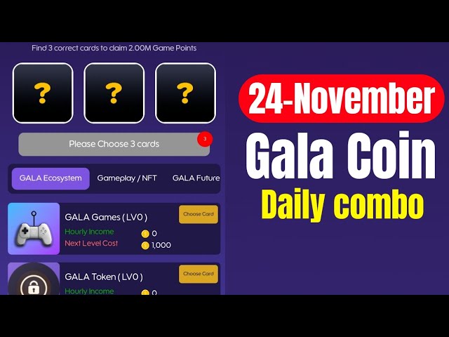 Gala Coin Daily Combo 24 novembre | Combo quotidien de pièces de gala aujourd'hui