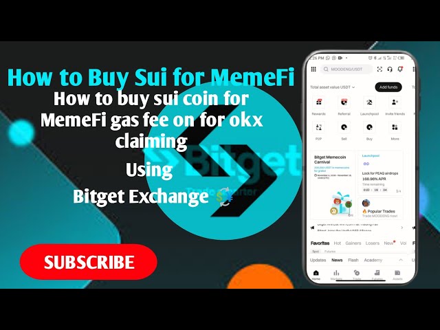 HOW TO PURCHASE SUI FOR MEMEFI GAS FEE ON OKX USING BITGET EXCHANGE