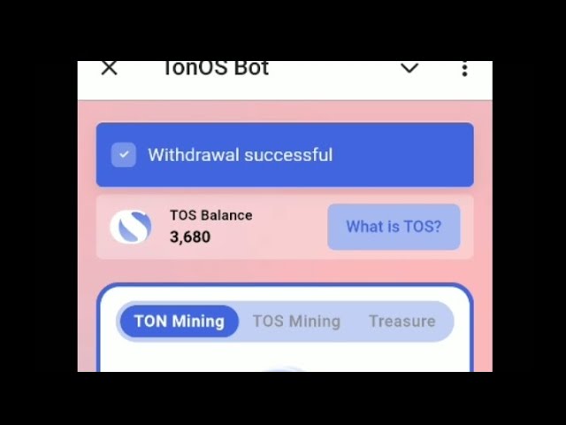 Retrait du robot TonOS réussi | Comment envoyer Ton du Bot TonOS vers Ton Wallet | Retrait de tonnes |