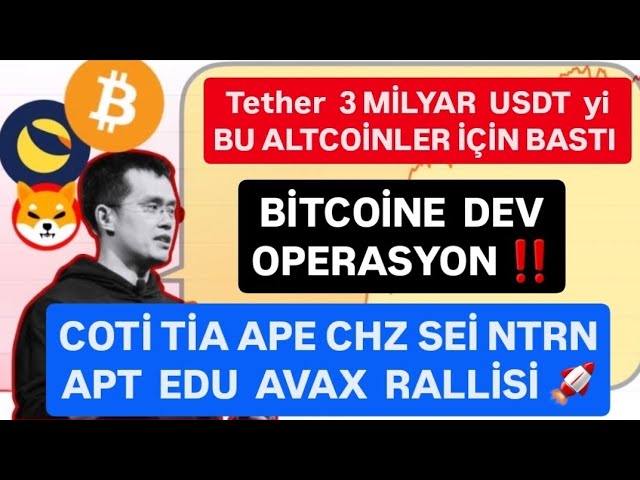 #BîTCOîN E DEV OPERASYON🚨TıA CHZ APT SEË COTË AVAX EDU ARB NTRN APE BLUR RALLËSß100X CON SEPETÿ