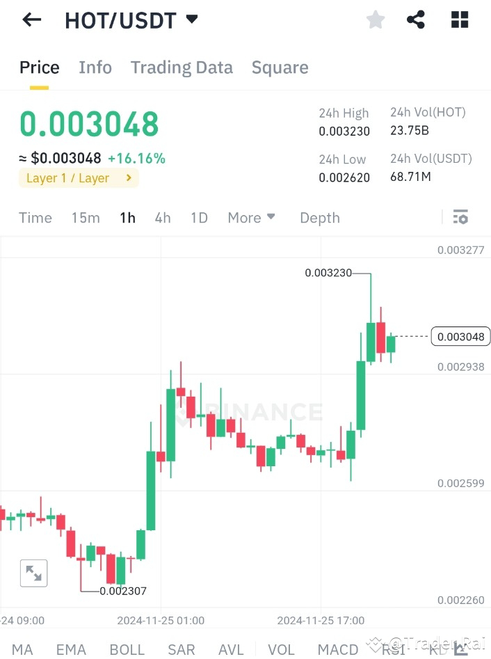 Holochain（HOT）火热，涨幅16.16%！