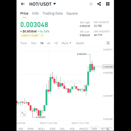 Holochain（HOT）火熱，漲幅16.16%！