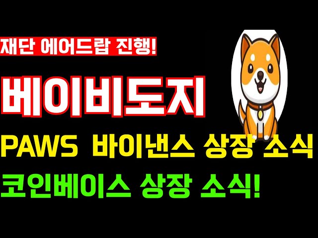 [베이비도지코인]BABY DOGE COIN 코인베이스 상장~! 재단 공식 에어드랍 이벤트까지! 유튜브 최초 공개합니다!