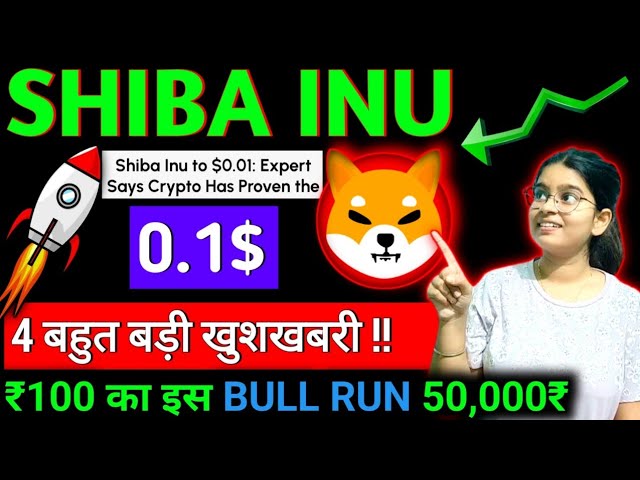 Shiba inu now 0.1$🚀 in 2024 Decemeber || Shiba Inu News Today || ₹100 to 50,000✅ || Crypto news today