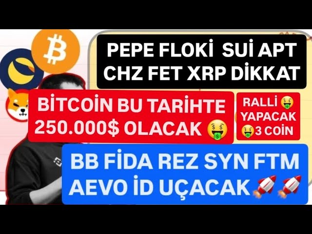 FIDA REZ SYN FTM AEVO ID BB WILL FLY🚨PEPE FLOKİ SUİ APT CHZ FET XRP ACHTUNG🚨BITCOIN IST AN DIESEM DATUM 250.000 $