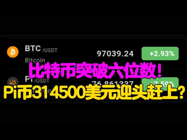 Pi Network：比特币突破六位数！Pi币314500美元迎头赶上？