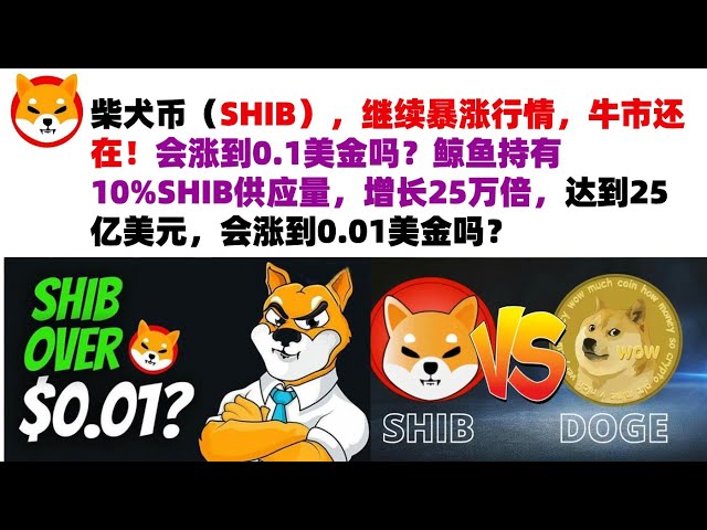 Shiba Inu Coin(SHIB)은 계속해서 급등하고 있으며 강세장은 여전히 ​​존재합니다! 0.1달러까지 오를까? 고래는 25만 배 늘어난 25억 달러의 SHIB 공급량을 10% 보유하고 있습니다. 초기 투자금은 10,000달러에 불과했습니다. shib 코인 | 시바 코인 시장 분석!