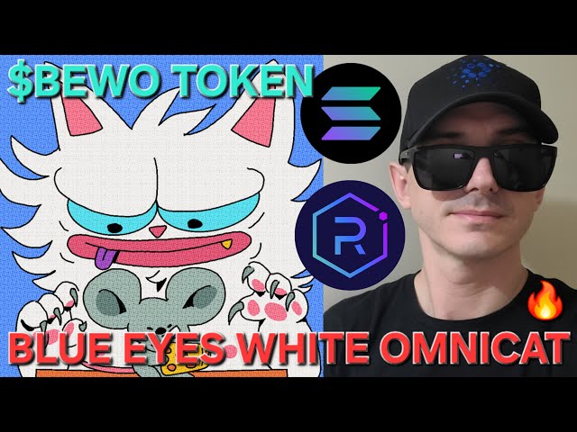 $BEWO - BLUE EYES WHITE OMNICAT TOKEN CRYPTO COIN HOW TO BUY BEWO CAT MEMECOIN SOLANA RAYDIUM SOL