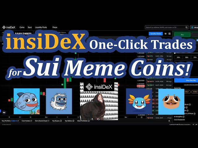 Échangez des pièces Sui Meme en un seul clic sur insiDeX !