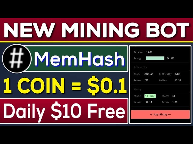 MemHash nouveau robot minier vérifié | MemHash soutenu par Telegram | 1 pièce = 0,1 $ | Rizwan Blouch