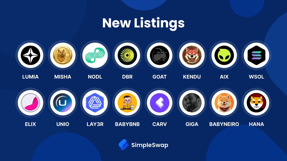 SimpleSwap が仮想通貨取引所にさまざまな新しいコインとトークンを追加