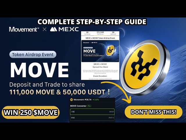 MEXC X MOVEMENT TOKEN AIRDROP EVENT | GEWINNEN SIE 250 $MOVE TOKEN (9.185 PHP) | Erledige alle Aufgaben!