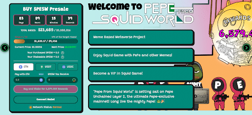 Pepe From Squid World ($PESW)：重新定義樂趣、獎勵和社區的元宇宙項目