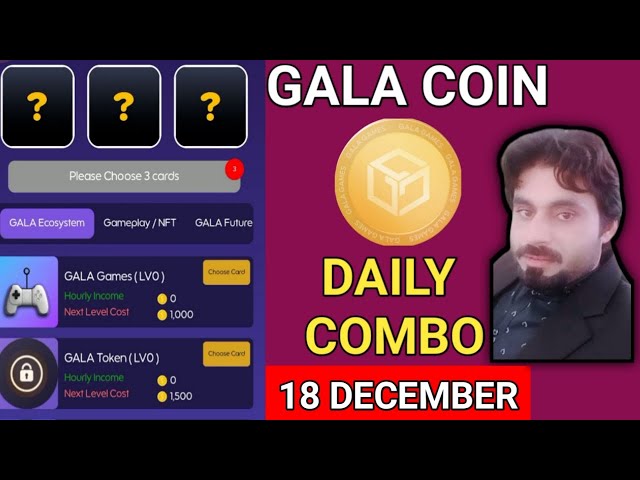 COMBO QUOTIDIEN DE GALA COIN 18 DÉCEMBRE | COMBO GALACOIN AUJOURD'HUI | COMBO QUOTIDIEN DE GALA COIN AUJOURD'HUI