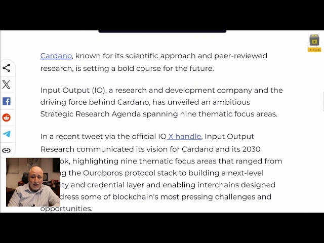 📺 Cardano ADA Builder 公布了 Cardano 雄心勃勃的五年路线图。