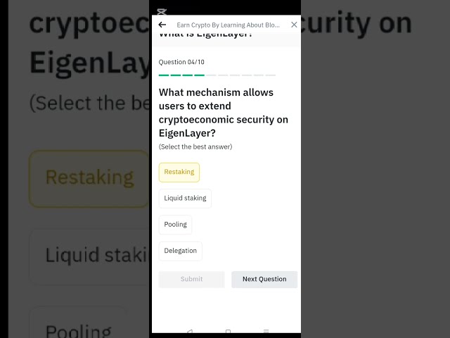 EIGEN Layer Coin || Learn And Earn Binance Quiz Answers | EIGEN 0.5 Coin Reward