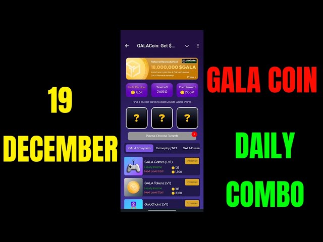 Gala Coin Daily Combo 19. Dezember | Gala-Münzen-Combo heute