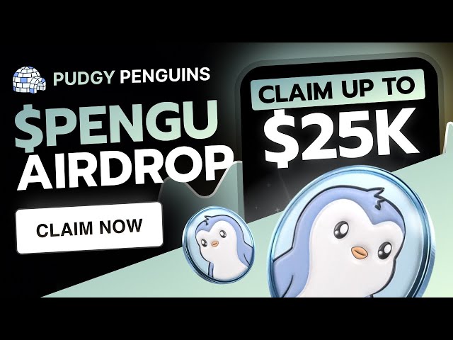 Crypto Airdrop : PENGU Pudgy Penguins NFt Airdrop Up to $25,000 $PENGU