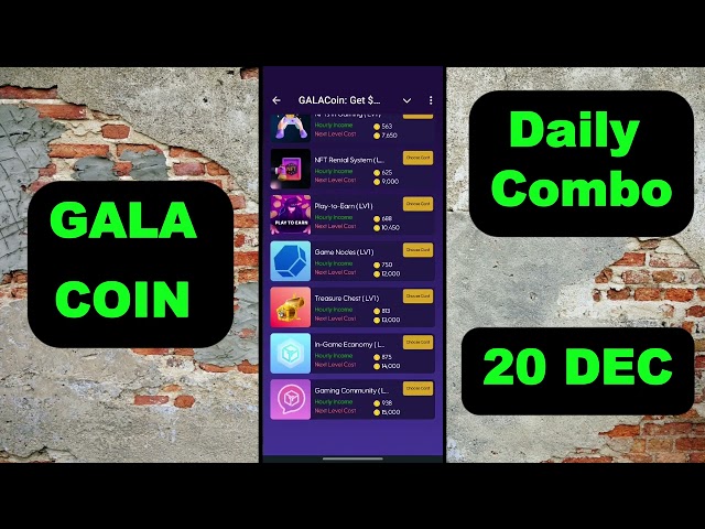 GALA COIN 每日組合 12 月 20 日