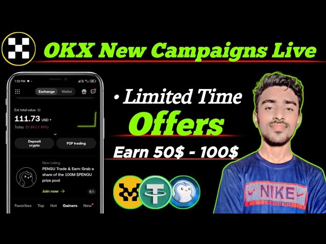 OKX New Campaign Live || Earn Pengu & Move Token On OKX || Free Earning | Earn 50-100$ | Towards Sky