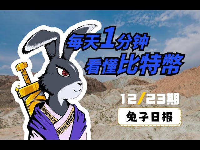 12/23 Bitcoin Today Rabbit Daily: 1日1分でビットコインを理解。 ｜ビットコイン分析｜ビットコインの見方｜ビットコインのトレンド