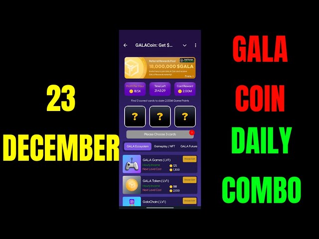 Gala Coin Daily Combo 23 December | Gala Coin Combo Today | Gala Coin Daily Combo